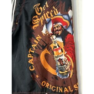 Captain Morgan Board Shorts Brave the Wave Pirate Rum Swim Trunks Swimsuit Sz 36